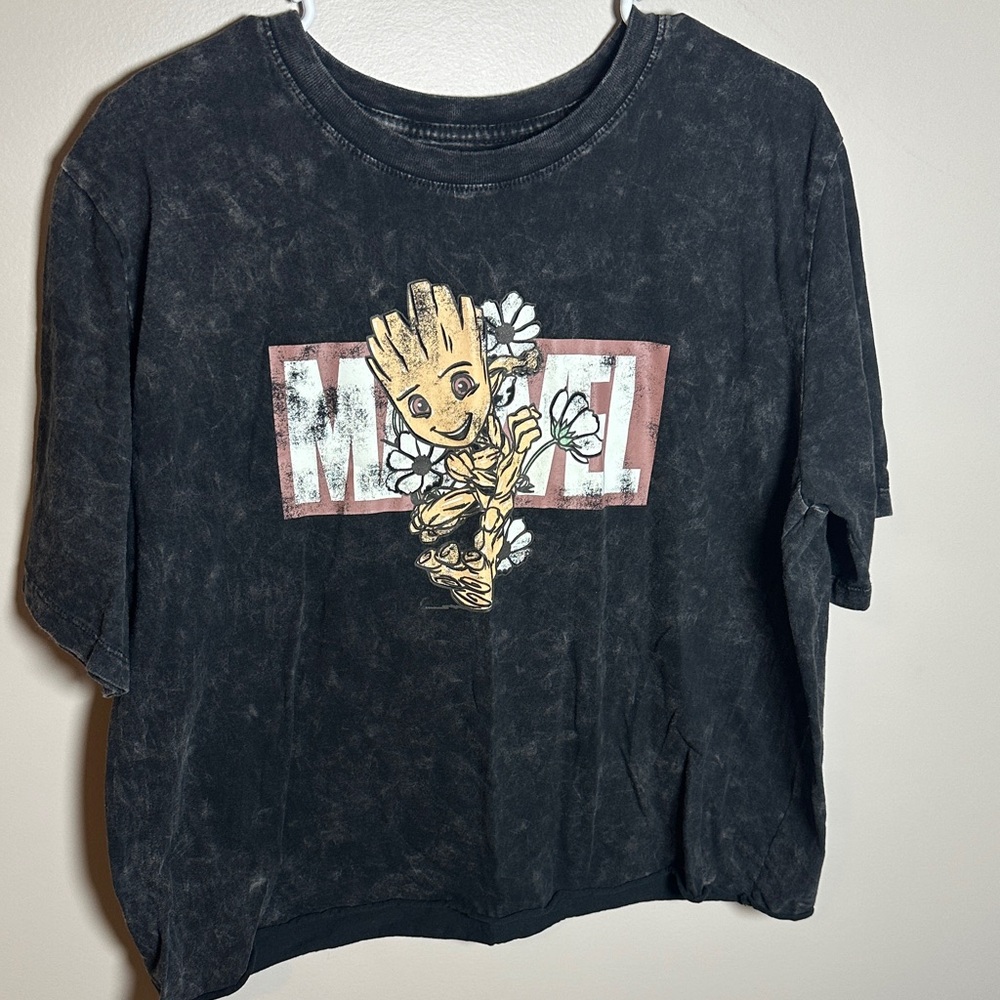 Marvel Black Tee with Groot Graphic